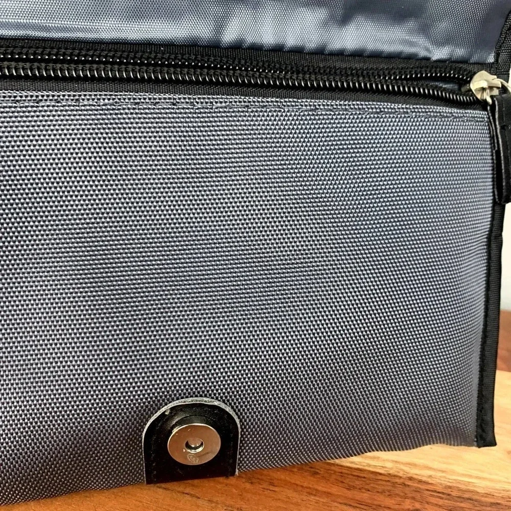 Viktor & Rolf Cosmetics Bag Small Zip Pouch Grey Black Buckle Makeup Travel Case